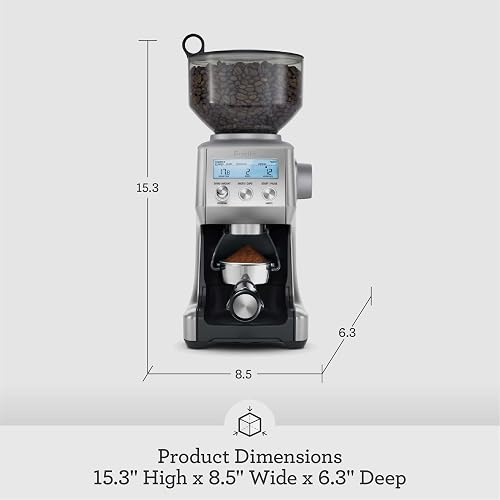 Breville BCG820BSS Smart Grinder Pro, Brushed Stainless Steel | Muele granos de café y espresso con precisión gracias a este molino cónico programable con 60 ajustes de preparación