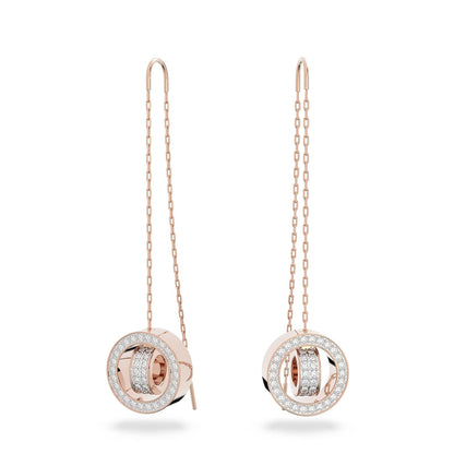 Swarovski Hollow Earrings, White Crystals, Rhodium & Rose Gold Tone Finish