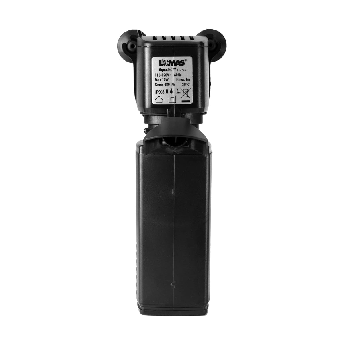 Lomas Cabeza de Poder con Filtro Rápido Aqua Jet 10 - Filtro Interno Sumergible para Acuarios de Agua Dulce o Salada, 480 L/h, 10W, Ideal para Tanques de 80 a 160 litros