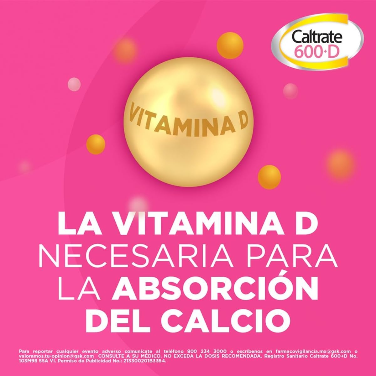 Caltrate Suplemento de Calcio 600 +D 600mg / 400 UI Frasco con 60 tabletas
