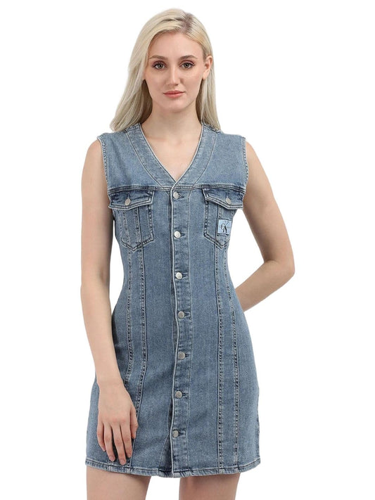 Calvin Klein Sleeveless Denim Dress Vestido Mujer