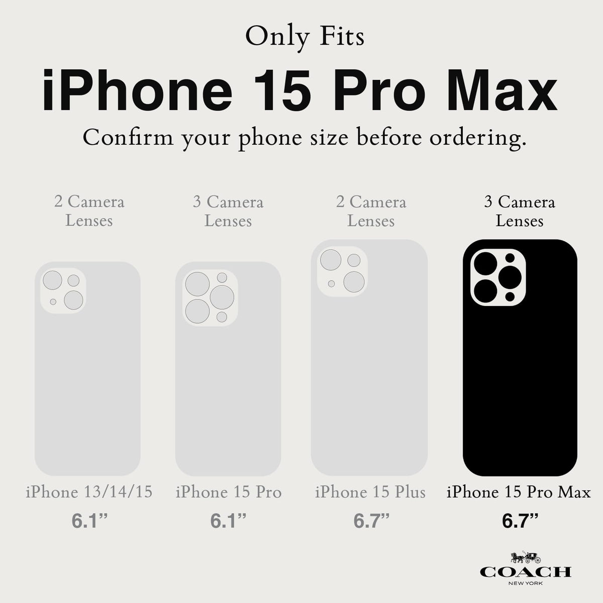 Coach - Funda para iPhone 15 Pro MAX, Compatible con MagSafe - Signature Ombre Deep Forest