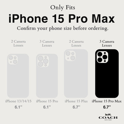 Coach - Funda para iPhone 15 Pro MAX, Compatible con MagSafe - Signature Ombre Deep Forest