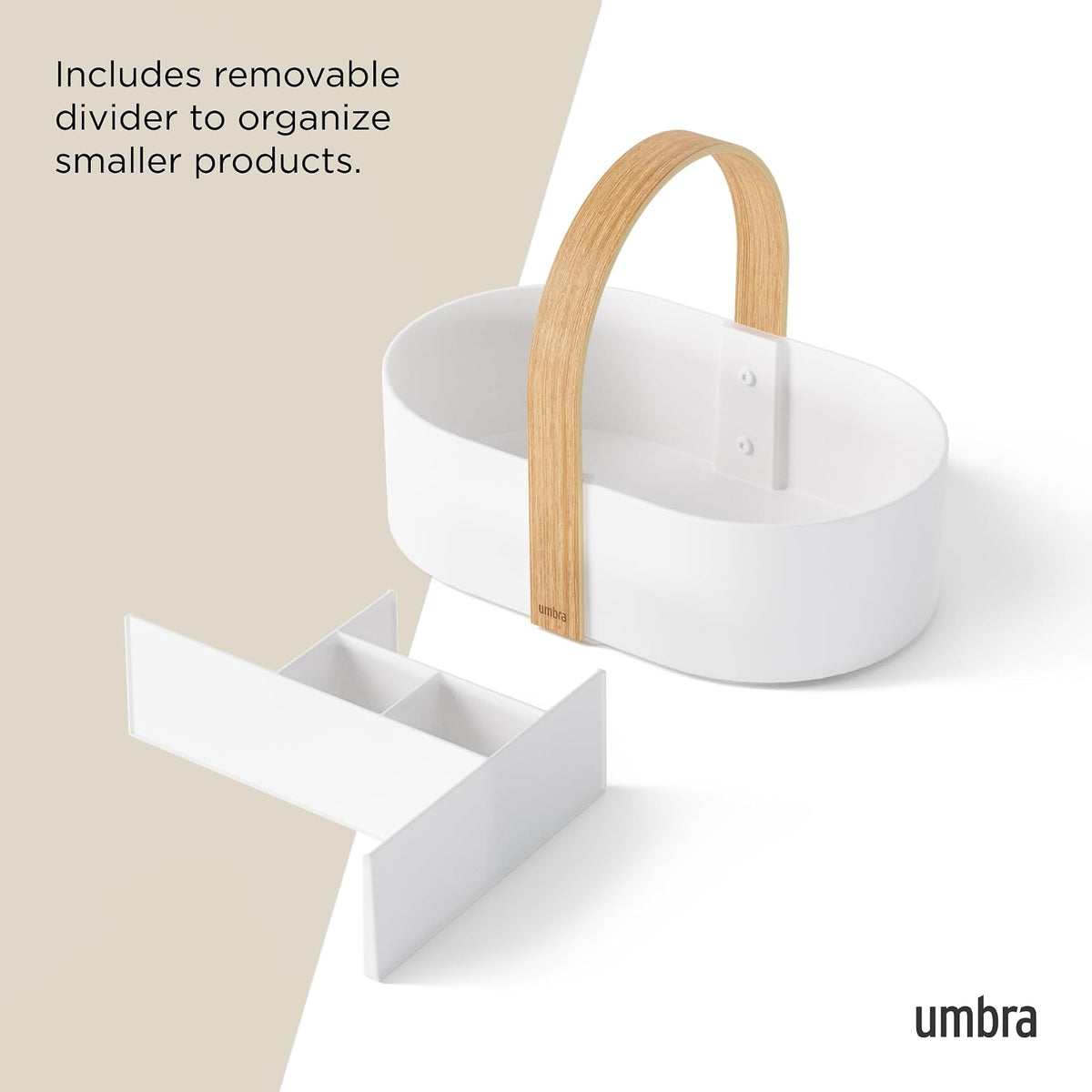 Umbra Bellwood Organizador cosmético, blanco/natural