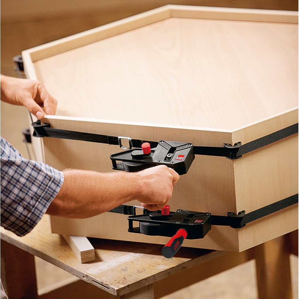 BESSEY VAS-23+2K-CB, abrazadera de correa de ángulo variable de 25 pies con 4 clips