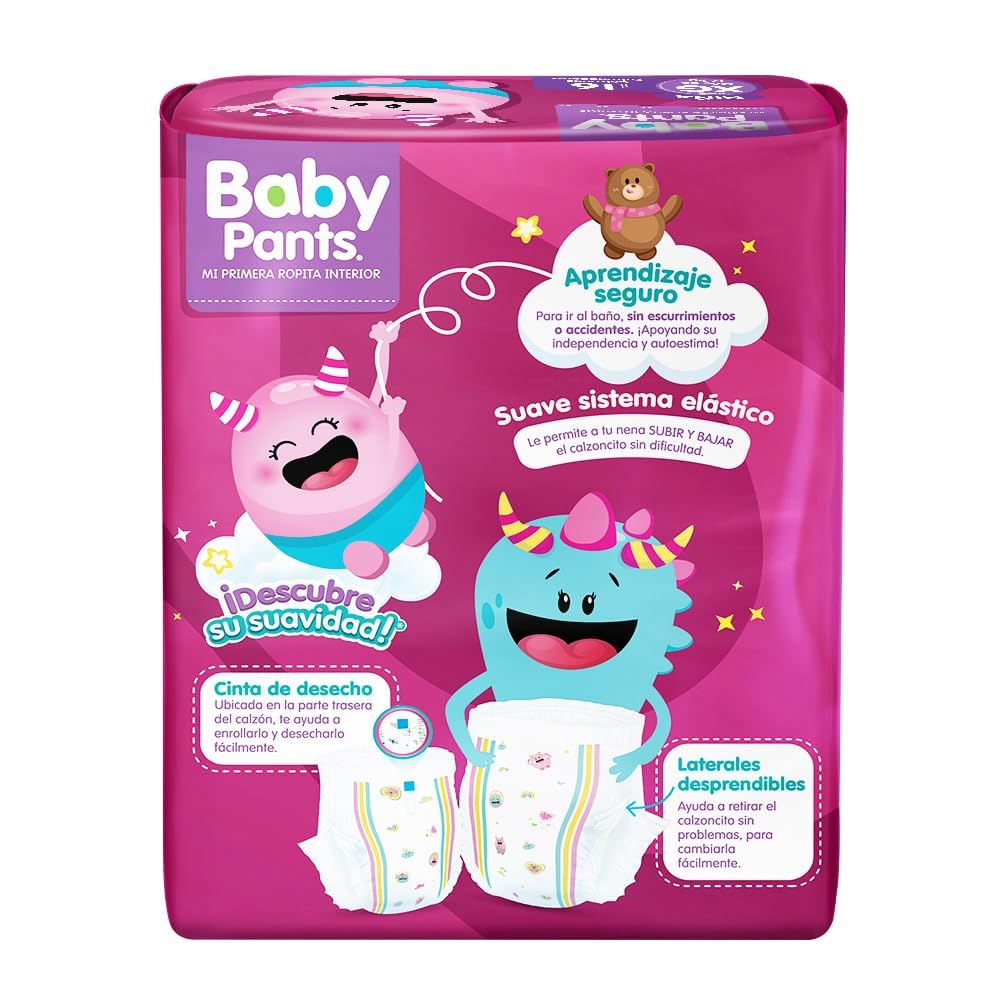 Baby Pants Calzón Entrenador Niña, Talla XG; 96 pañales