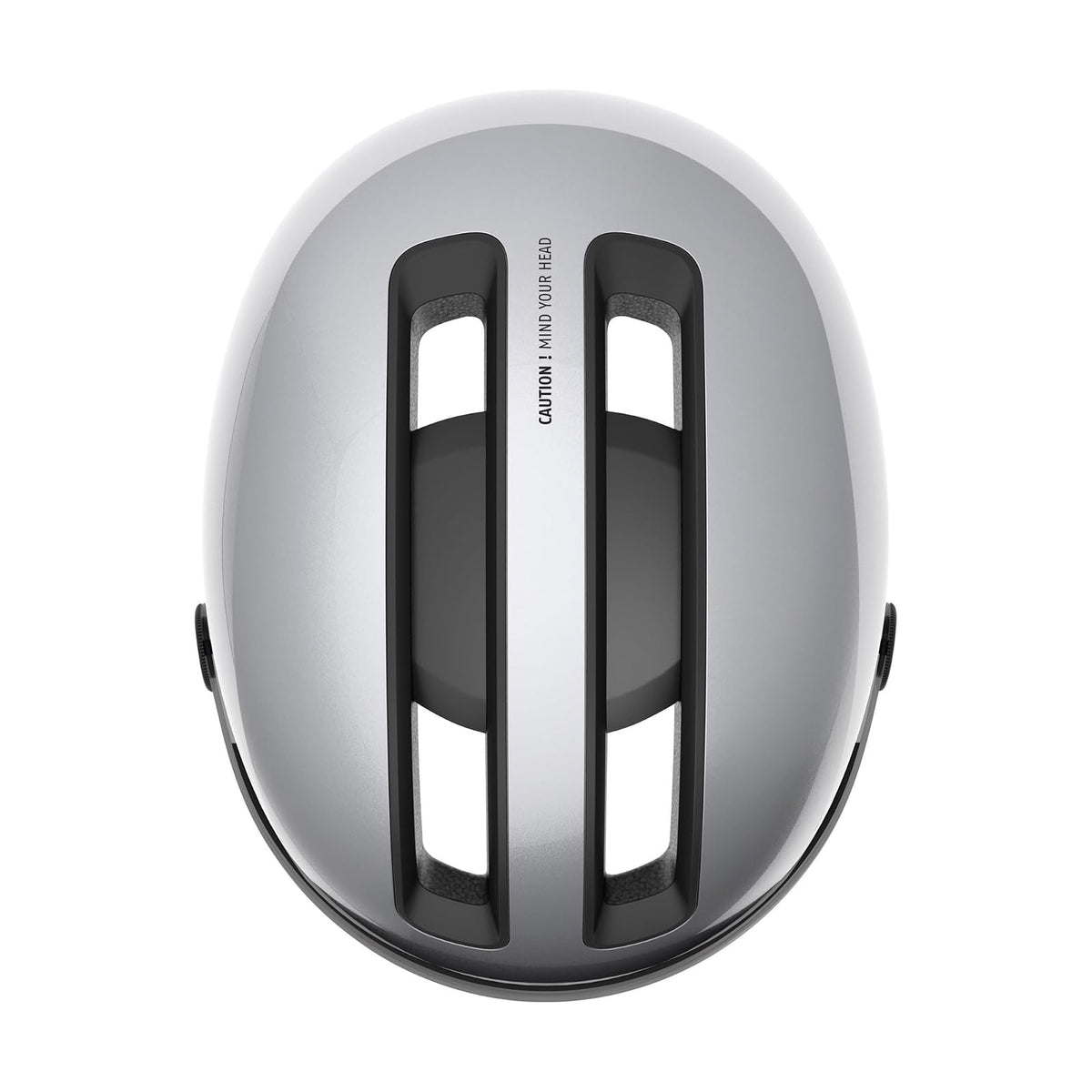ABUS Casco Urbano HUD-Y Ace - Elegante Casco de Bicicleta con Visera y luz LED Trasera magnética y Recargable - para Hombre y Mujer - Plata, Talla M