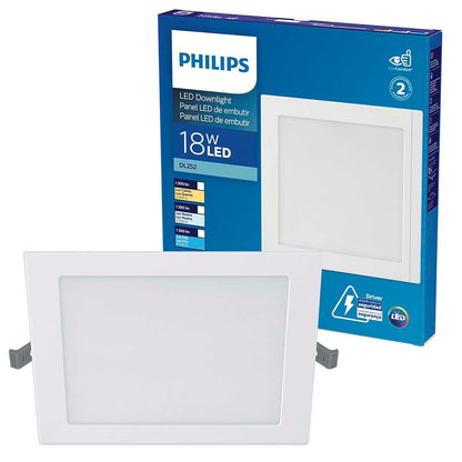 Philips LED Empotrado DL252 Cuadrado 8" Luz Fría de 18 watts