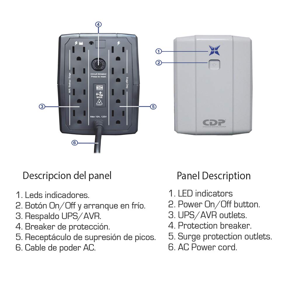 Cdp NBKCDP520 No-Break Optima 750-750 Va, 400 W, Negro, para Industrial y Oficina