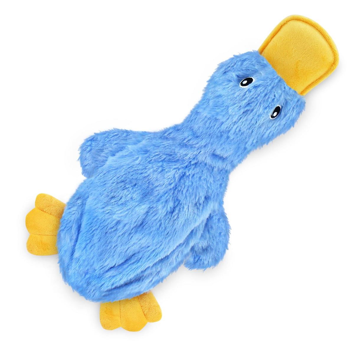 Best Pet Supplies Juguete de Piel Sin Relleno 2 en 1 para Perro - ACrinkle Duck (azul) - Large