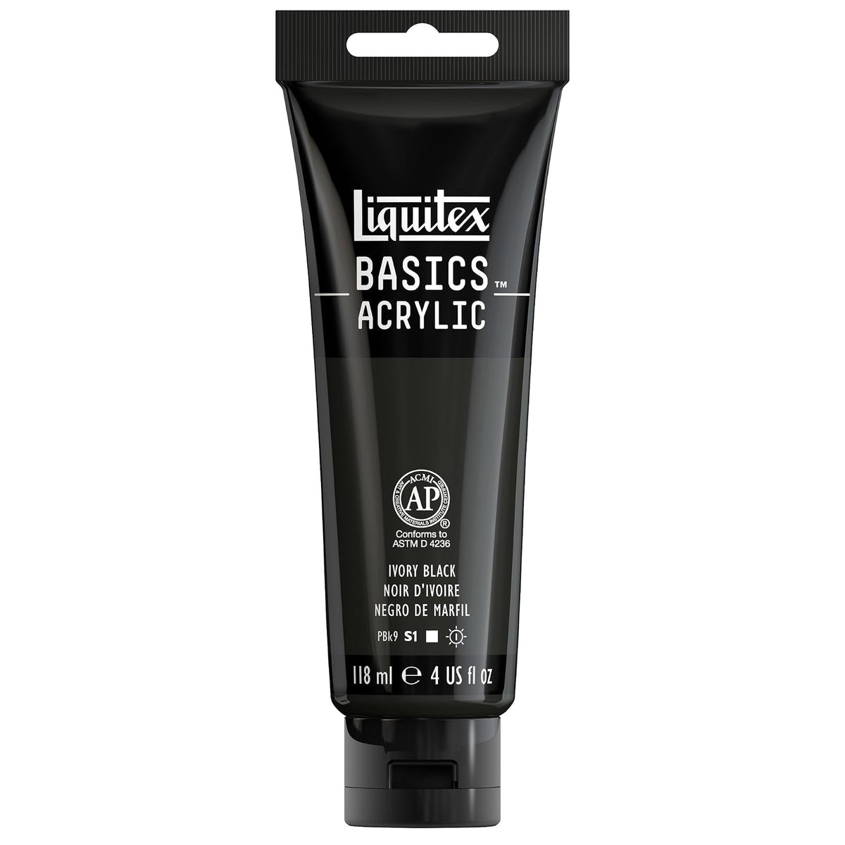 Liquitex Basics Pintura Acrílica, Tubo de 4 oz - Negro marfil - Tubo de 4 oz