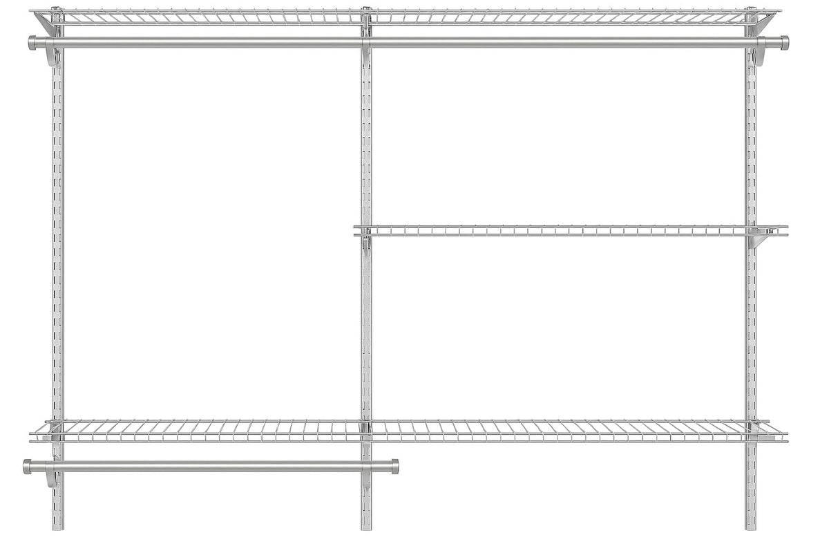 Rubbermaid - Configuraciones: kit de armario personalizado, Deluxe, plateado, de 3 a 6 pies - Classic Closet Kit 3-6 ft - titanio