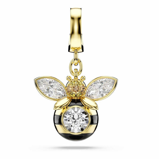 Abalorio de Swarovski Idyllia, corte mixto, abeja, multicolor, chapado en oro