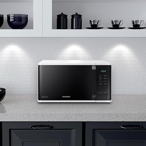 Horno de Microondas Samsung 0.8 Pies, recubrimiento interior en ceramica, modo ECO ahorra consumo de energia, descongelado rapido, blanco, modelo MS23K3513AW/AX