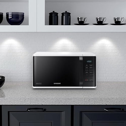 Horno de Microondas Samsung 0.8 Pies, recubrimiento interior en ceramica, modo ECO ahorra consumo de energia, descongelado rapido, blanco, modelo MS23K3513AW/AX