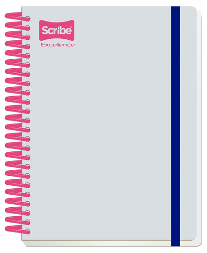 Scribe Excellence Cuaderno Profesional Pasta Dura - Gris Claro - Azul - 200 Pages