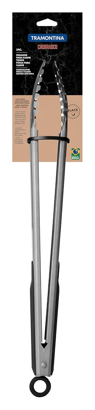 Tramontina Pinzas para Carne Churrasco Black Acero Inoxidable 52,7 cm