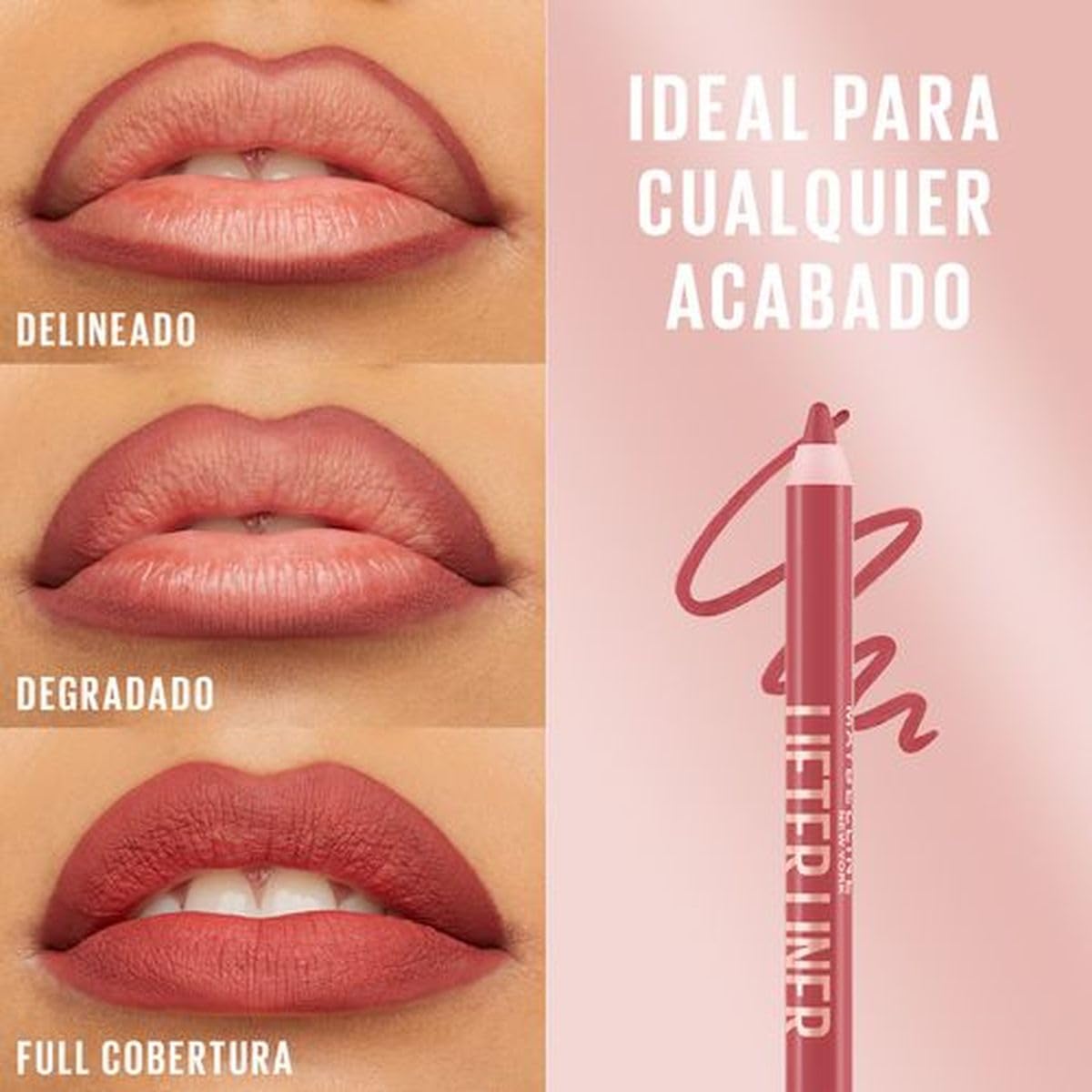Maybelline Lifter Liner Delineador de Labios con Ácido Hialurónico, Textura Cremosa de Larga Duración, Punta Fina Ultra Precisa, Enriquecido con Aceite de Jojoba, Tono Cross the Line