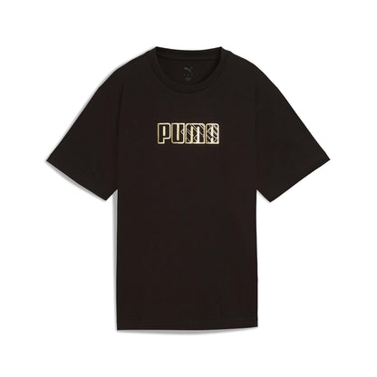 PUMA Maximal Metallic Playera Relaxed Mujer - XS - Negro