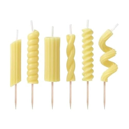 Fred - Juego de 6 velas de fideos para fiesta de pasta, divertidas y únicas, paquete listo para regalo