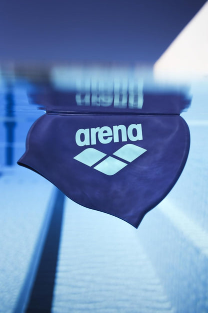 Arena Unisex Big Logo Silicone Swim Cap Women and Men Fitness Swimmers Intensive Training Durable Soft Elastic Bathing Cap