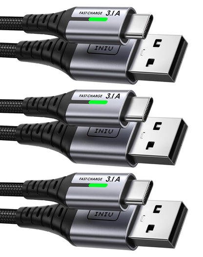 INIU Paquete de Cables USB‑A a USB‑C - 2M+2M+0.5M
