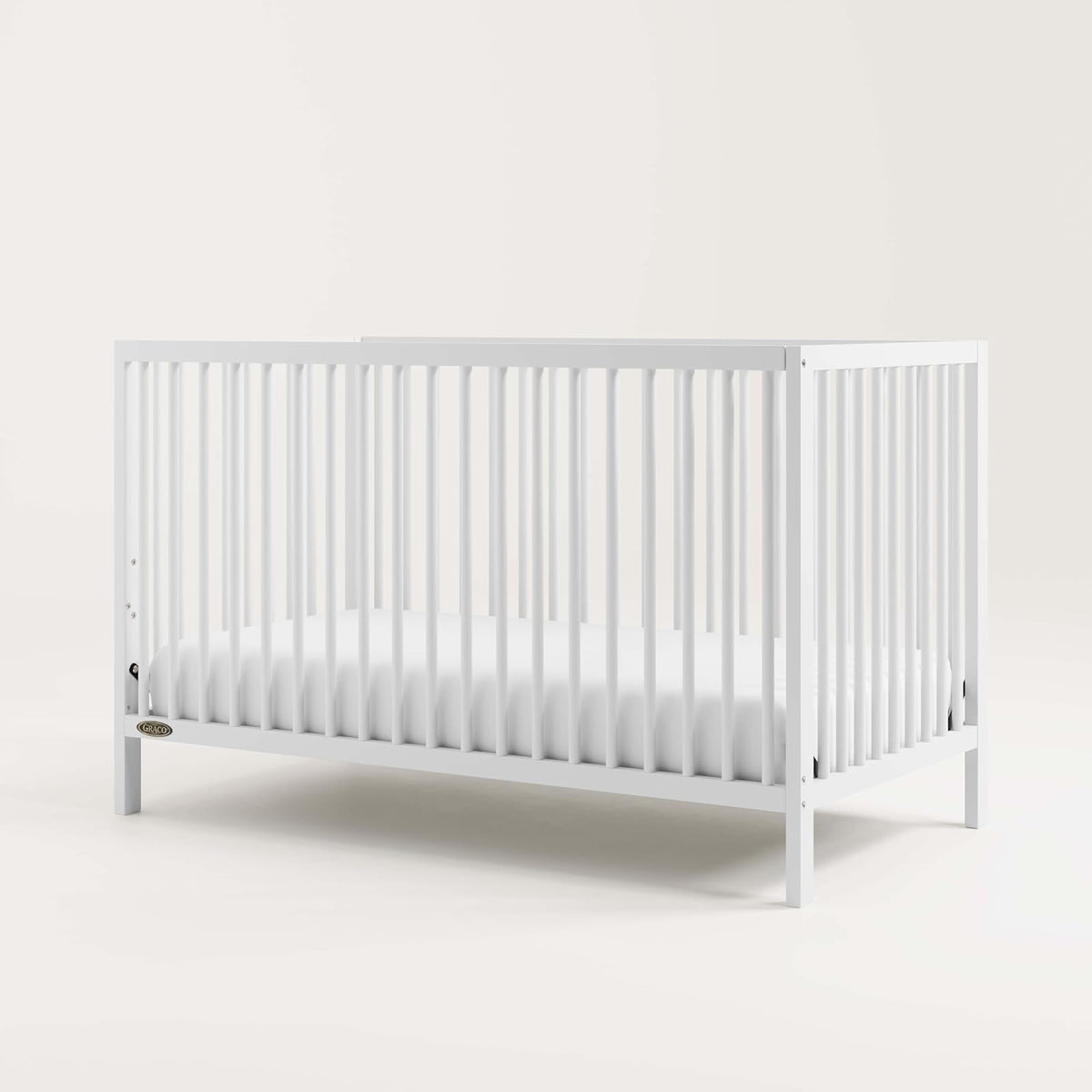Graco Teddi Cuna Convertible 5 en 1 (Blanco) - Certificación GREENGUARD Gold, se Convierte en sofá Cama, Cama para niños pequeños y Cama Individual con cabecera y piecera, Altura de colchón Ajustable