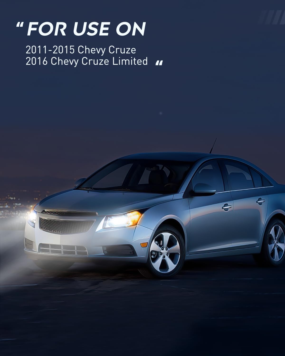 Nilight NA651 Conjunto de Faros Delanteros para Chevy Cruze 2011-2016, Carcasa Cromada, Reflector Transparente