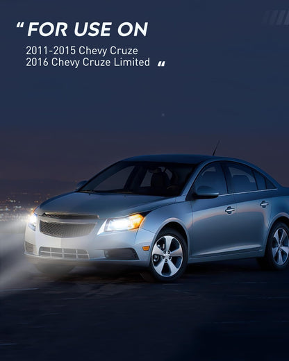 Nilight NA651 Conjunto de Faros Delanteros para Chevy Cruze 2011-2016, Carcasa Cromada, Reflector Transparente