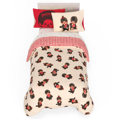 Franco Juego de Ropa de Cama Miffy, Edredón Reversible con Funda - 5 Piece Twin Size - Monchhichi