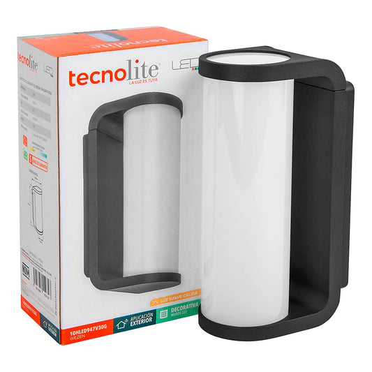 Tecnolite Lámpara de exterior LED para sobreponer, 10 W, Luz suave cálida