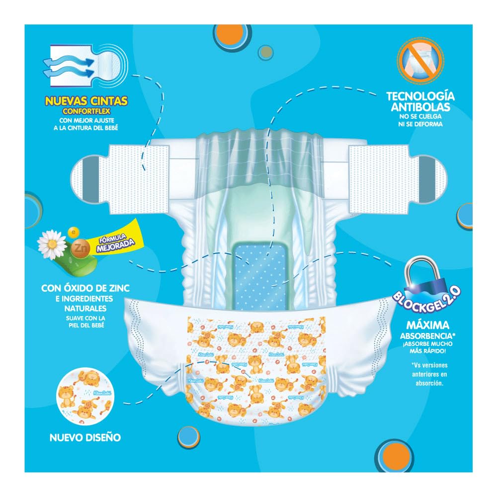KleenBebé Comodisec Pañal Para Bebé, Tamaño Mediano, Unisex, Paquete Con 80 Pañales Desechables