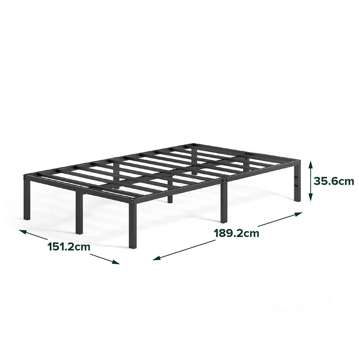 Zinus Yelena | Base de Cama Queen de Acero Negro con Espacio de Almacenamiento | Fácil de Armar y con 5 años de Garantía