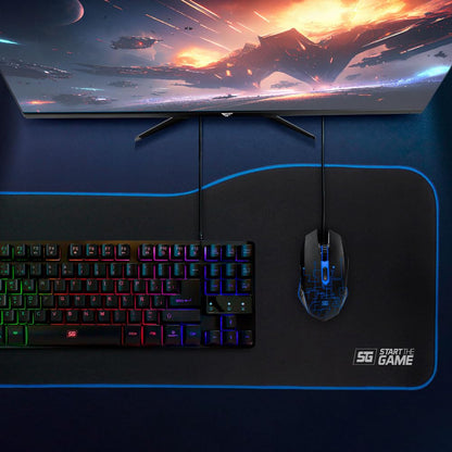 Vorago Mouse Pad Gamer XL 80x35 Start The Game MPG-301 Tapete Microfibra Antideslizante