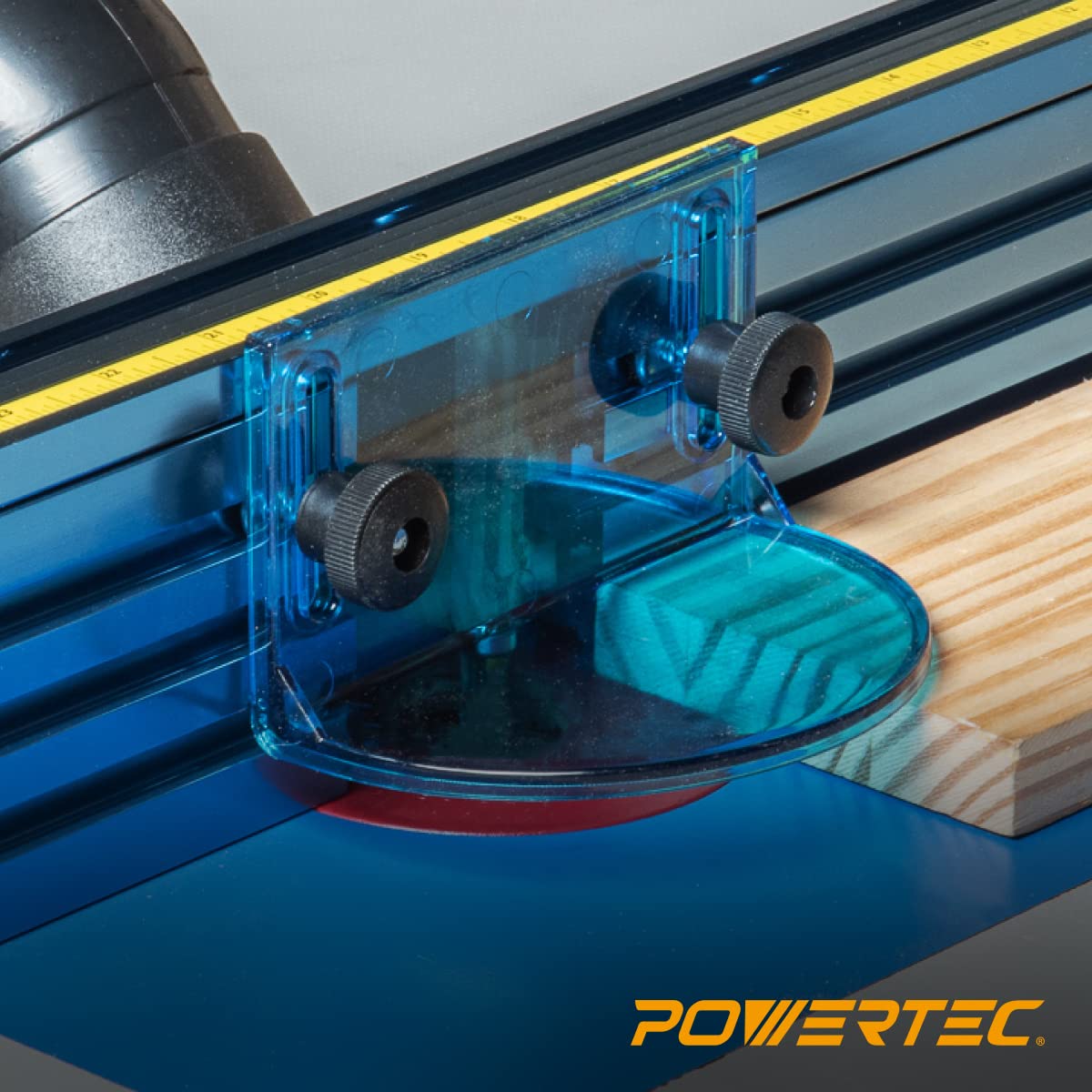 POWERTEC 71733 - Kit de protección para brocas de enrutador de tamaño completo con puerto de polvo para mesa de enrutador | Adaptador de recolección de polvo de 2.5 pulgadas