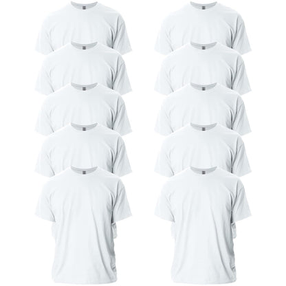 Gildan Playera Ultra Cotton G2000 Multipack para Hombre, Ajuste Clásico - Blanco 100Piezas - M