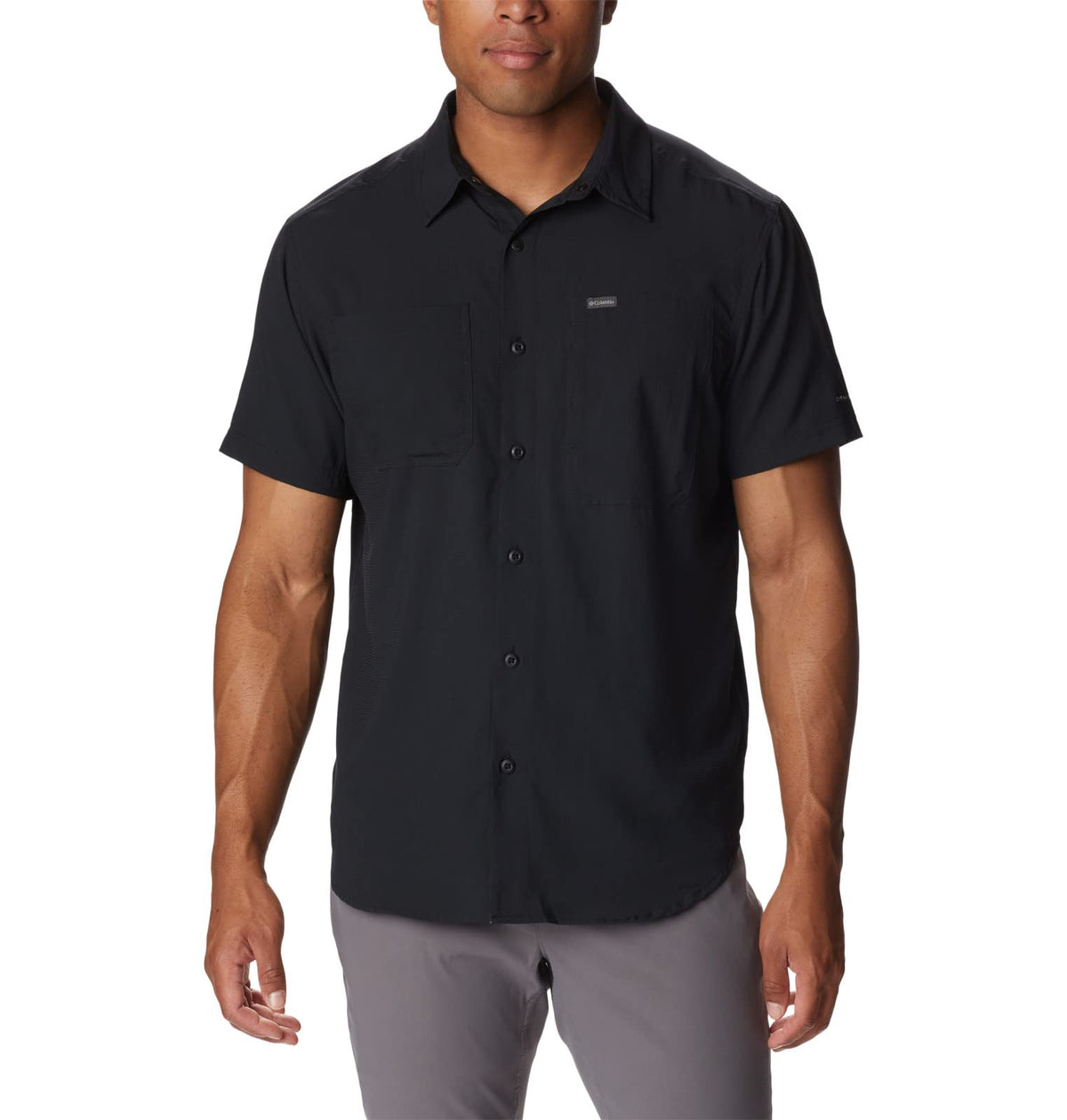 Columbia Silver Ridge Utility Lite Camisa de Manga Corta para Senderismo, Hombre - Negro - - G