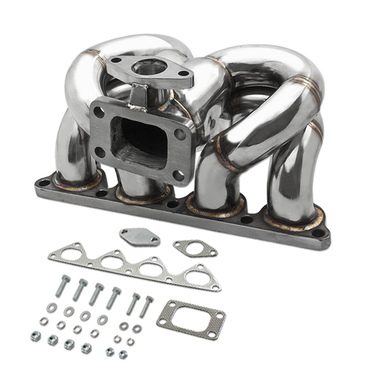 DNA Motoring Colector Turbo de Acero Inoxidable Pulido, TM-D-S-RH