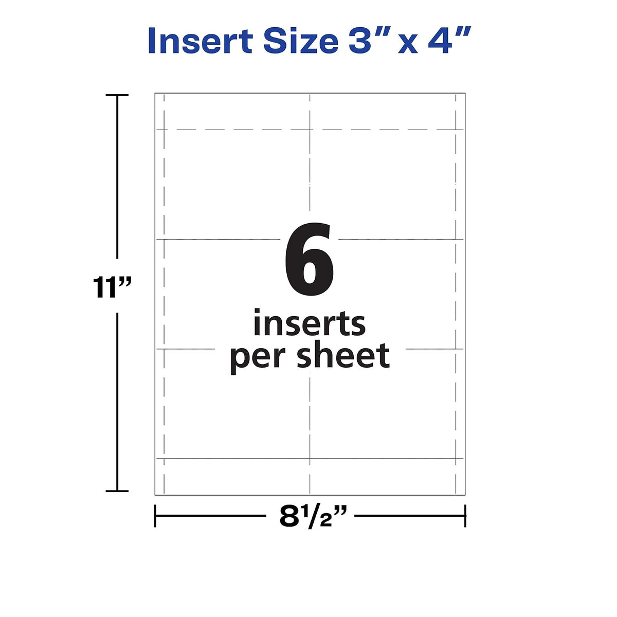 Avery Name Badge Inserts, Print or Write, 3" x 4", 300 Cardstock Refills (5392)