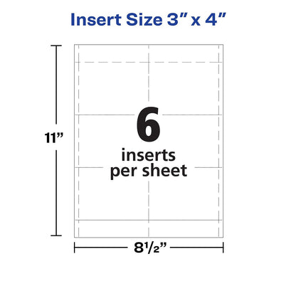 Avery Name Badge Inserts, Print or Write, 3" x 4", 300 Cardstock Refills (5392)