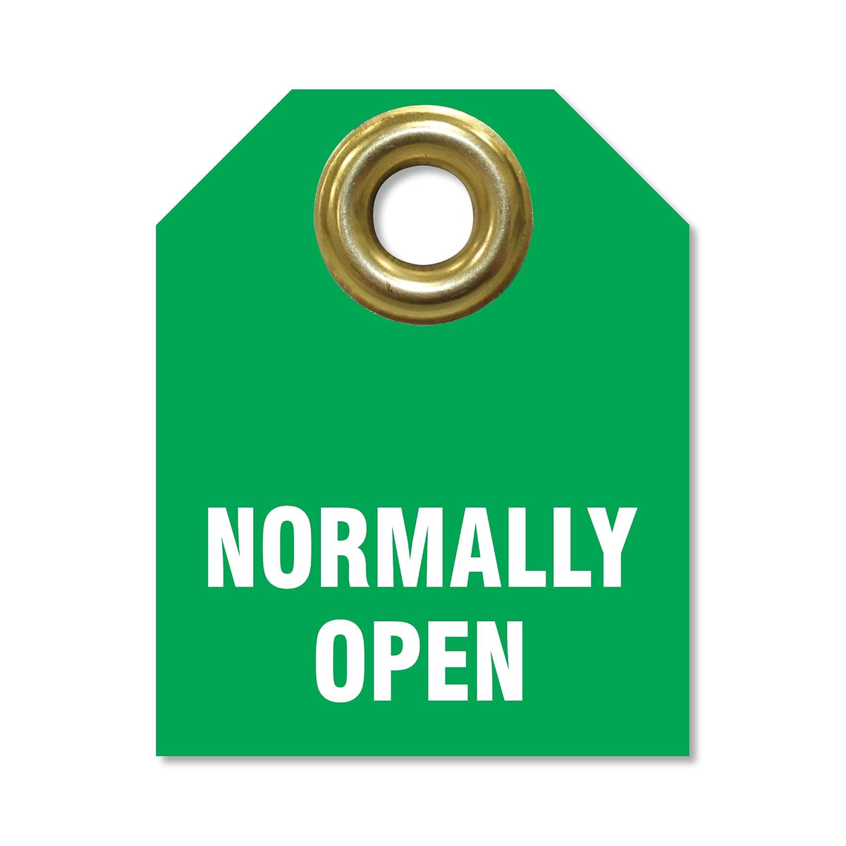 Accuform TDW222 Plastic "Normally Open" Valve IDENTIFIER Tag, 2-1/2" H x 2" W, White on Green (Pack of 5)