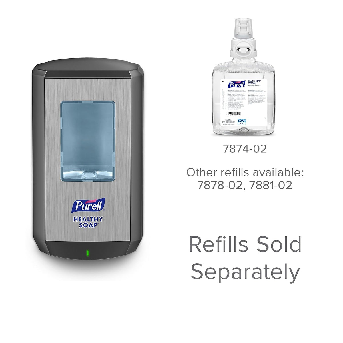 PURELL CS8 Dispensador automático de jabón de manos, grafito, para recambios de jabón PURELL CS8 de 1200 ml (paquete de 1) - 7834-01 - Fabricado por GOJO, Inc.