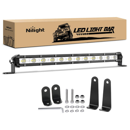 Nilight Barra de Luces LED Spot 7" 18W, 2 pzas, para Todoterreno - 13 Inch Flood Spot Lights
