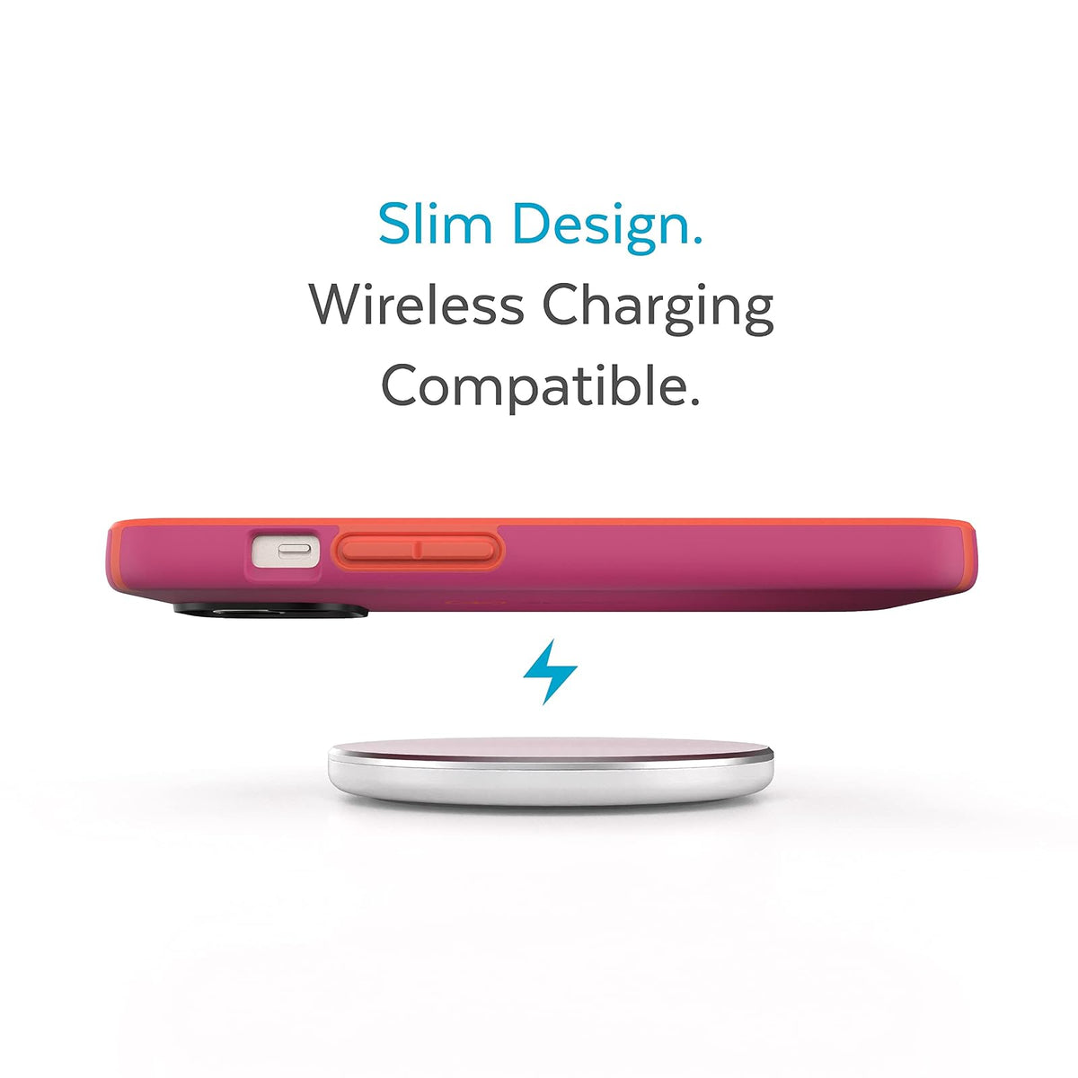 Speck CandyShell Pro - Funda para iPhone de 6.1 Pulgadas, Color Rosa y Rojo energético, Delgada, protección contra caídas, Resistente a arañazos, Tacto Suave, Doble Capa