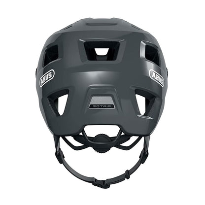 ABUS MTB Casco MoTrip - Casco de Bicicleta Robusto con Visera Ajustable en Altura para Ciclistas de montaña - Ajuste Individual - Unisex - Gris Brillante, L