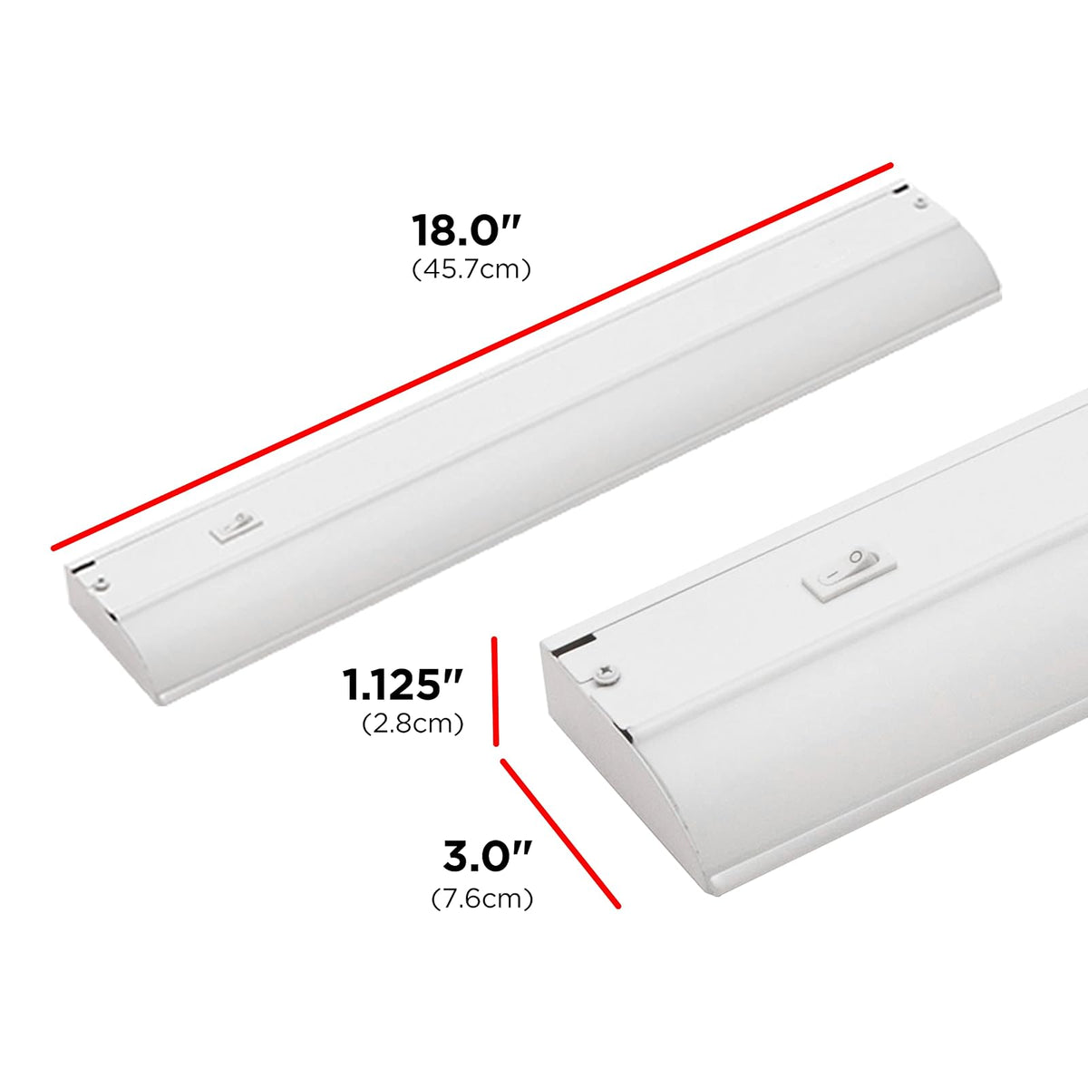 UltraPro 44110 - Luces para debajo del gabinete, con cable de 18 pulgadas, solo encendido/apagado, blanco cálido de 2700 K, iluminación debajo del gabinete, luces debajo del mostrador para cocina