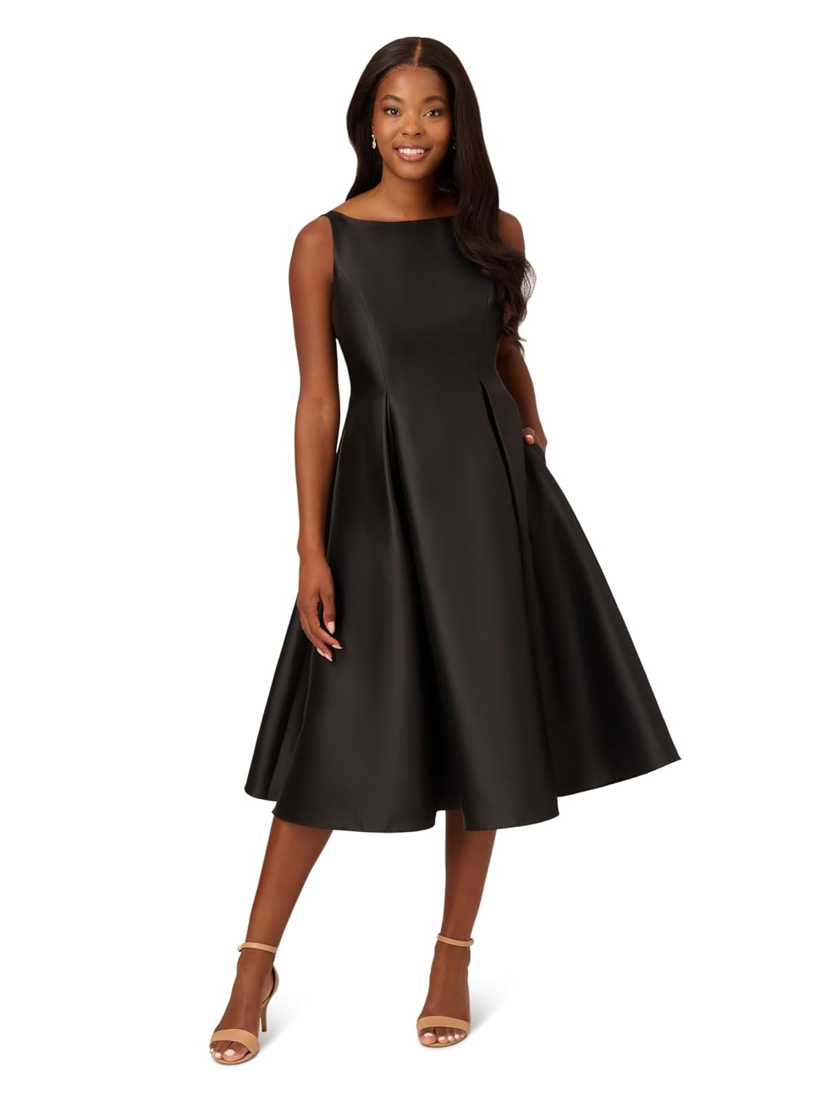 Adrianna Papell - Vestido de Fiesta sin Mangas de Longitud Media con Espalda en V para Mujer