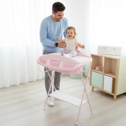 Prinsel | Bañera Multifuncional Gaviota | Bañera y Cambiador Acolchonado para Bebé | Plegable con Bañera Anatómica | Estrellas - Rosa | Manguera de Desagüe | De 0 a 12 meses | Artículos para Bebés - Recién Nacidos