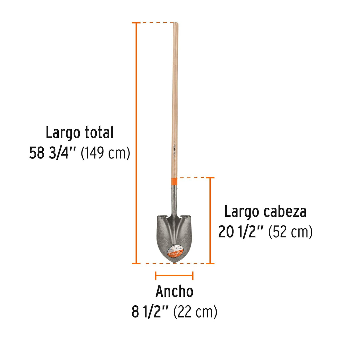 Truper PRL, Pala Redonda Mango Largo, Classic