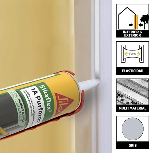SIKA - Sikaflex 1A Purform – Sellador Elástico de Poliuretano de Alto Desempeño, Ideal para Aplicaciones con Movimiento y Conexiones Estructurales para Uso en Interiores y Exteriores. Color Blanco